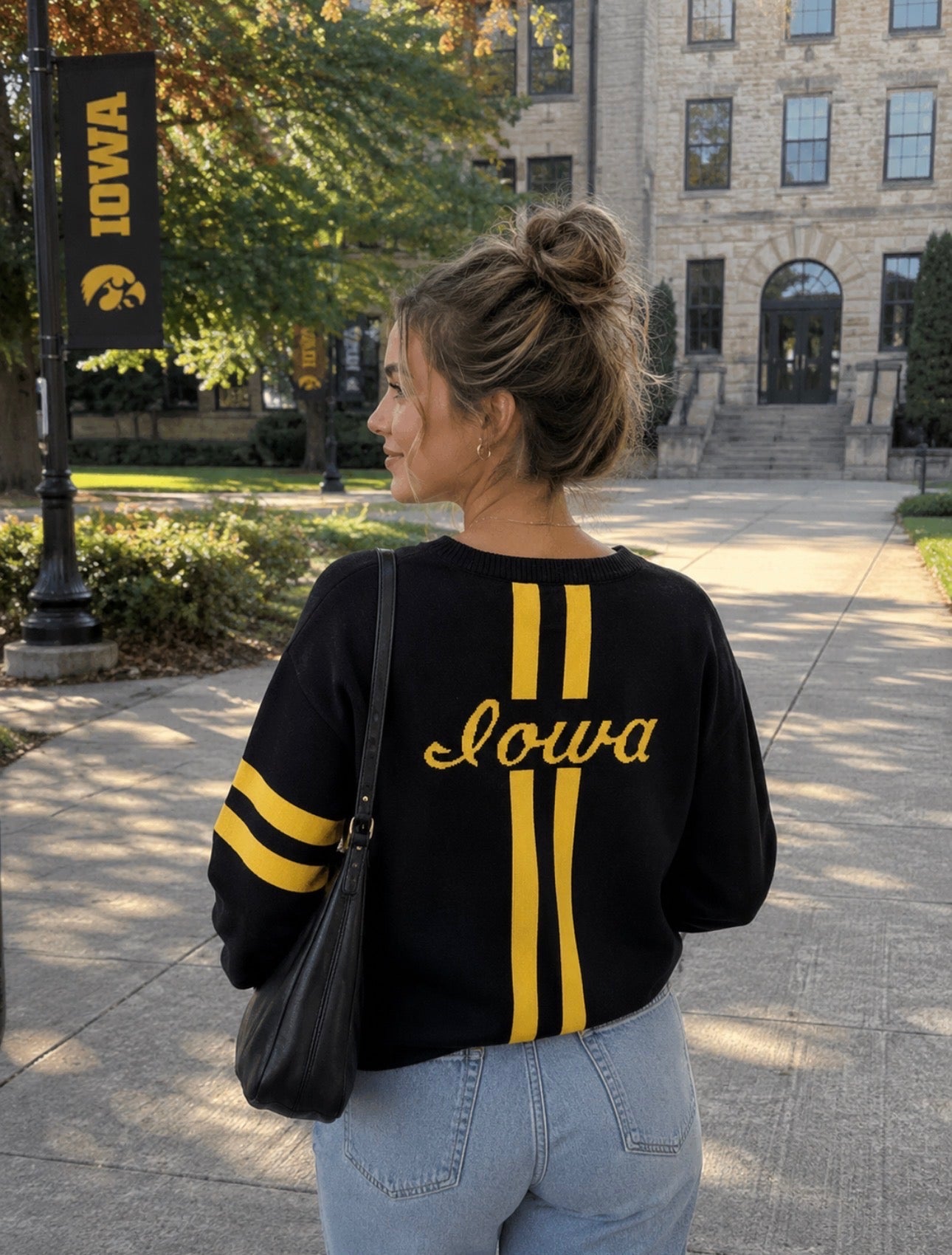 University of Iowa Vault Hawkeye Sweater - Black