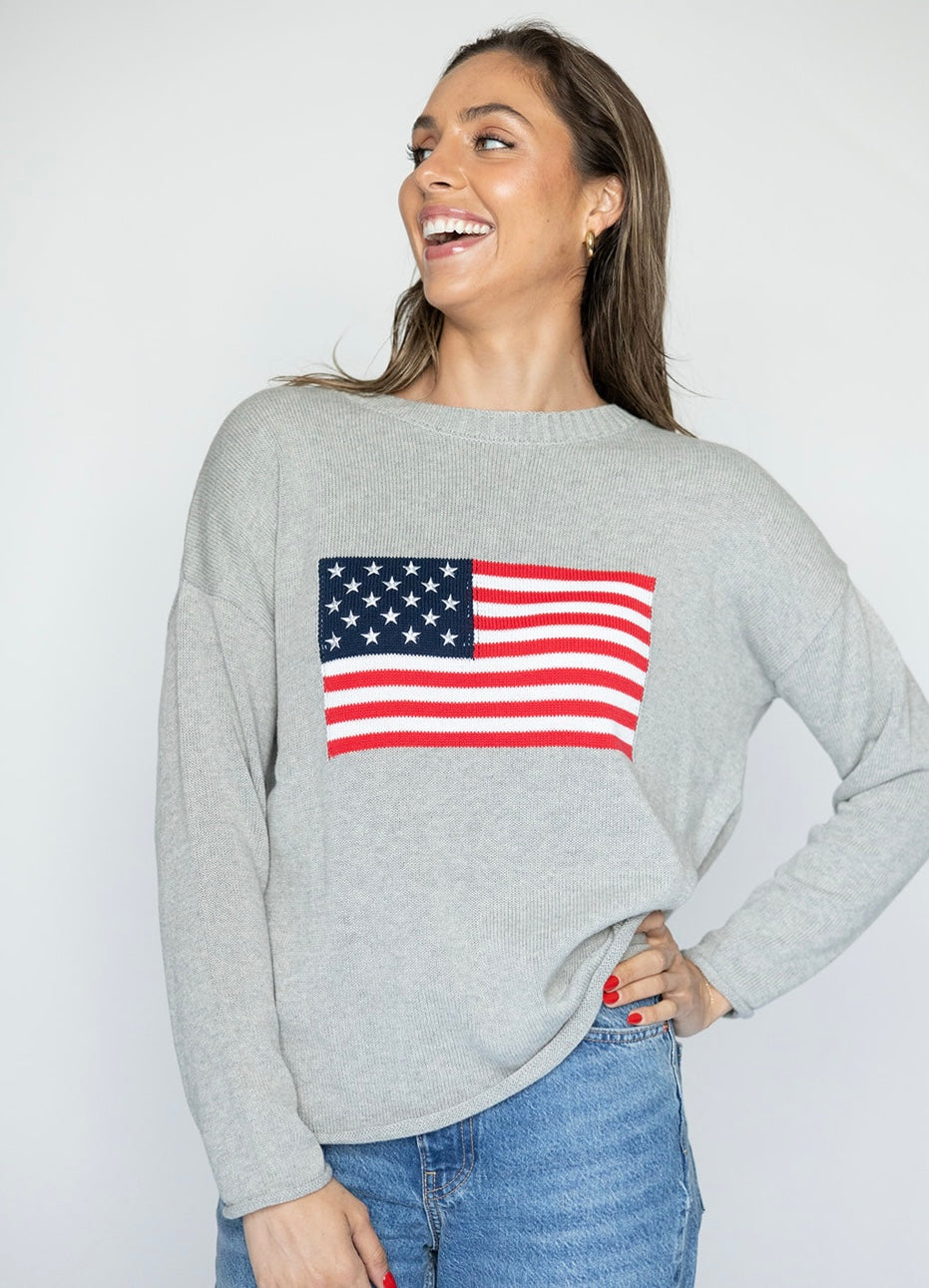 USA Flag sweater - Grey Edition