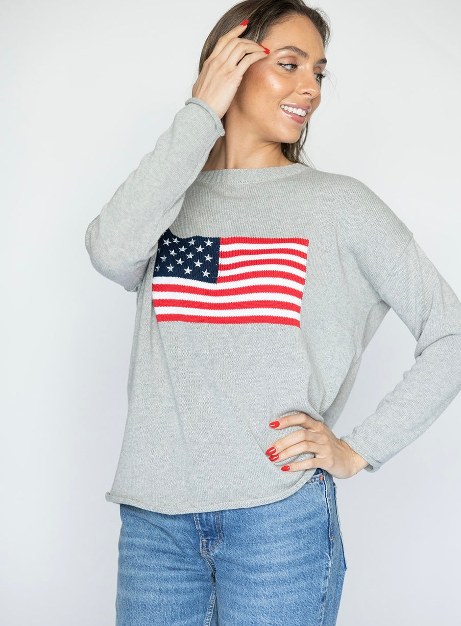 USA Flag sweater - Grey Edition