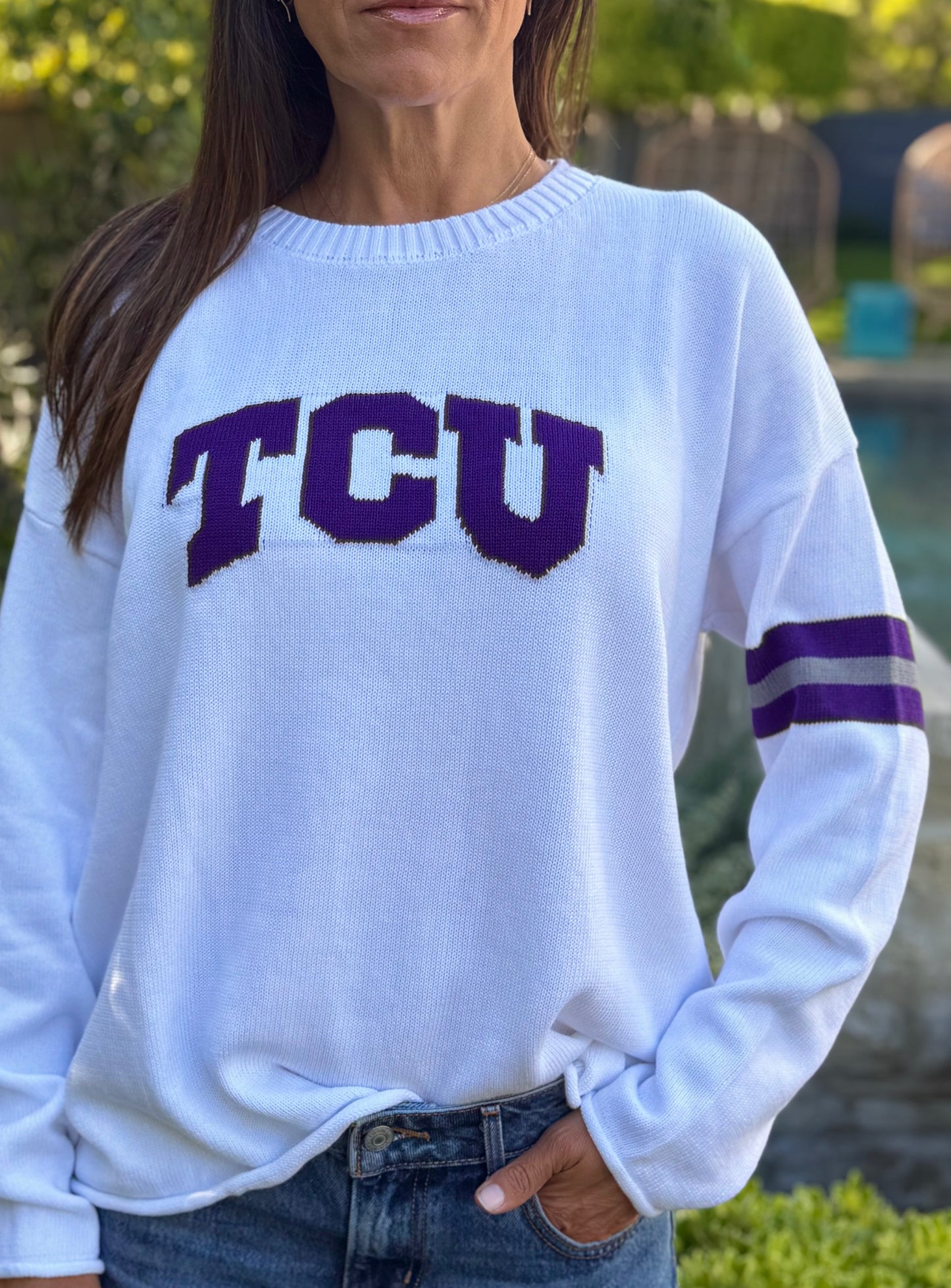 TCU Frogs - White Sweater