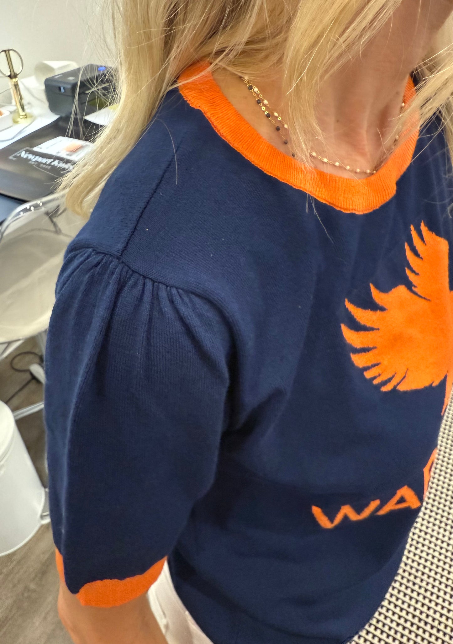 AUBURN Short Sleeve Pintuck - Navy WAR EAGLE Edition