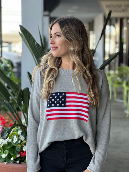 American Flag - Grey