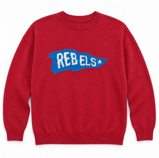 RED Ole Miss REBELS Pennant design