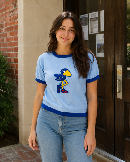 Kansas Vault 1912 Jayhawk - Powder blue short sleeve