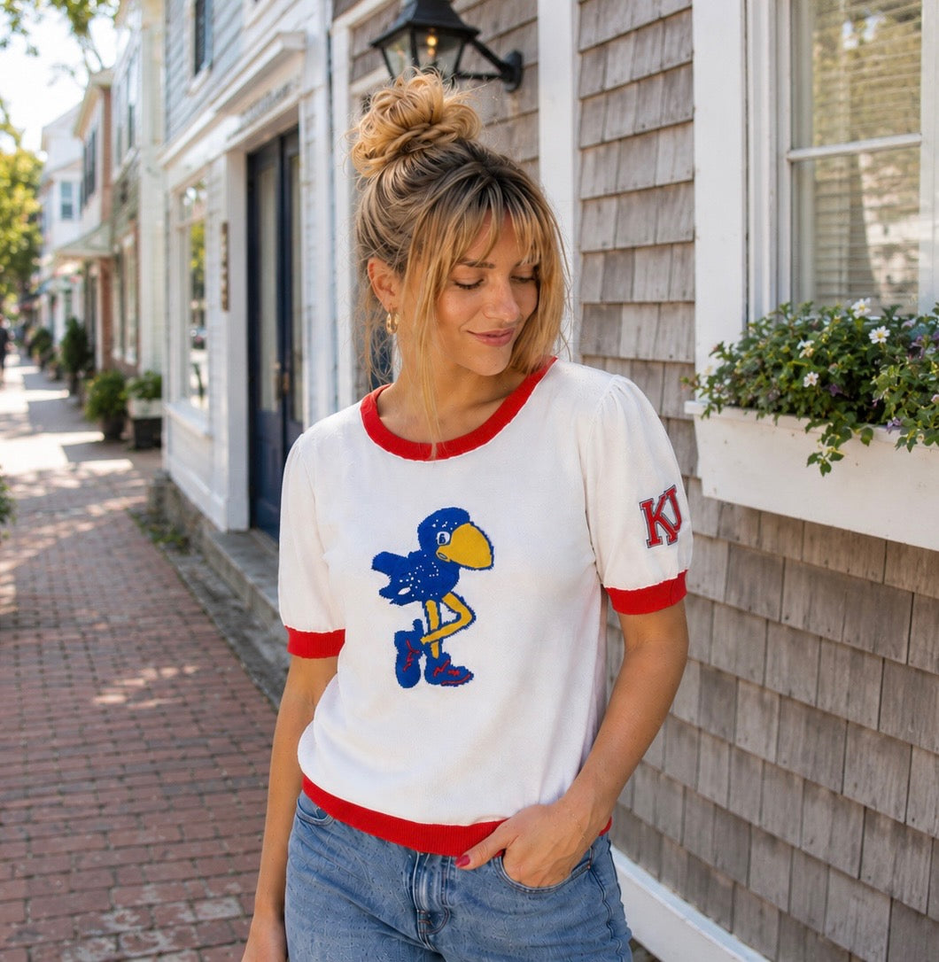 Kansas Vault 1912 Jayhawk - White short sleeve