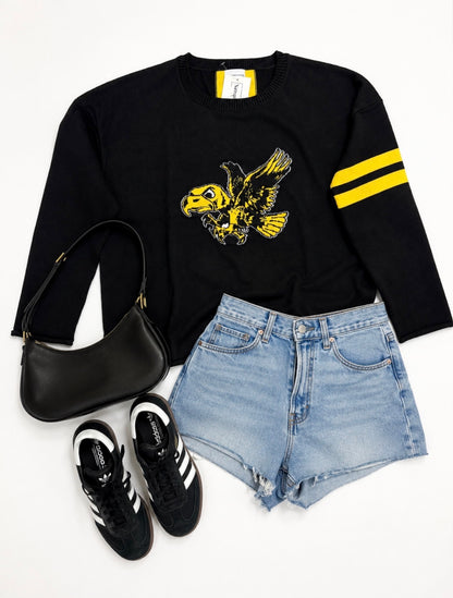 University of Iowa Vault Hawkeye Sweater - Black