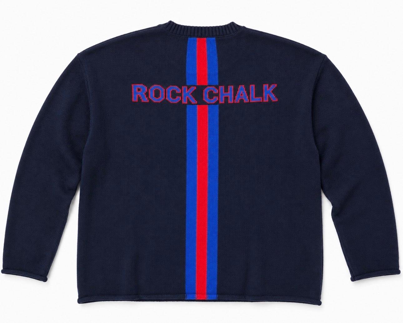 Kansas Navy Long Sleeve - ROCK CHALK