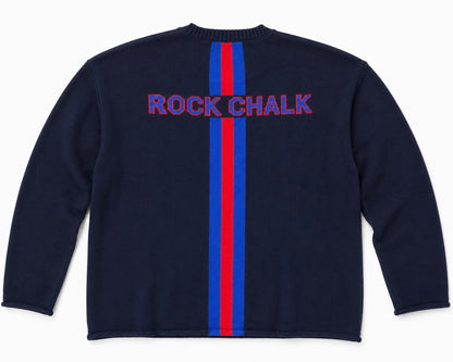 Kansas Navy Long Sleeve - ROCK CHALK