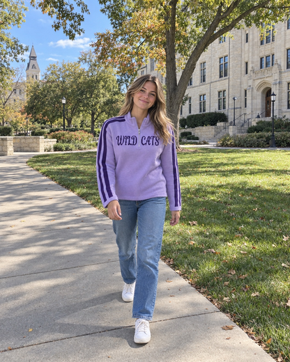 WILDCATS - Kansas State 1/4 zip lavender