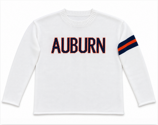 Auburn University Long Sleeve – White Crew