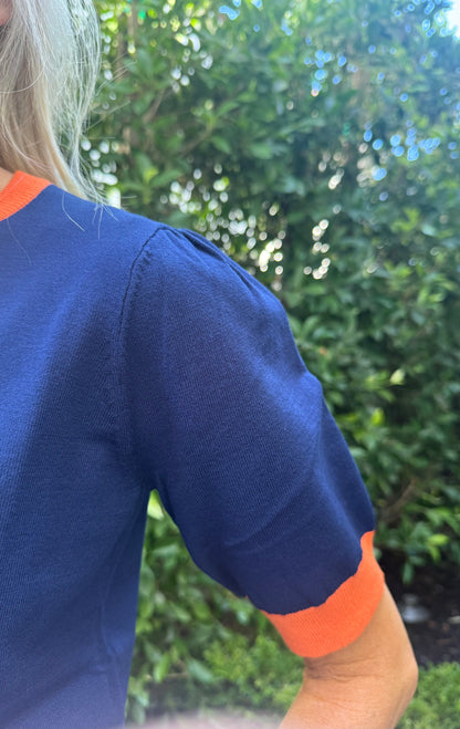 AUBURN Short Sleeve Pintuck - Navy WAR EAGLE Edition
