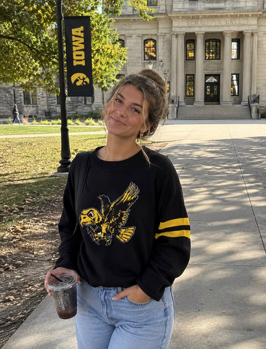 University of Iowa Vault Hawkeye Sweater - Black