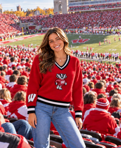 Long Sleeve BUCKY BADGER - Wisconsin Red