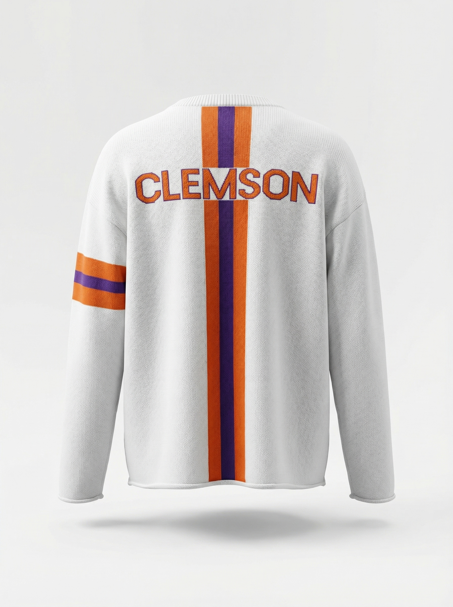 Clemson University Tiger Paw white crewneck sweater