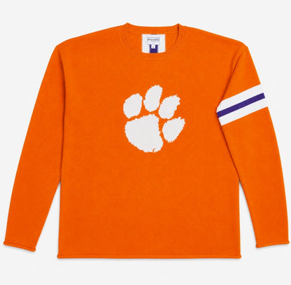 Clemson University Tiger Paw Orange Crewneck Sweater