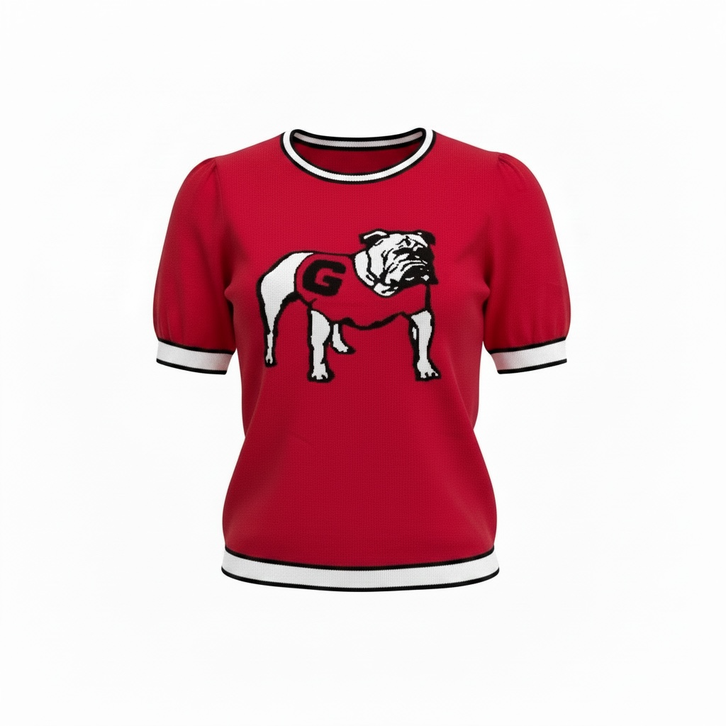 Georgia Standing Dog Short Sleeve - Red Design