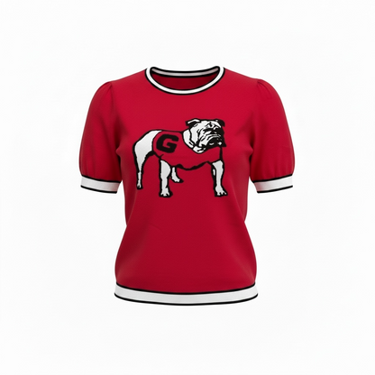 Georgia Standing Dog Short Sleeve - Red Design