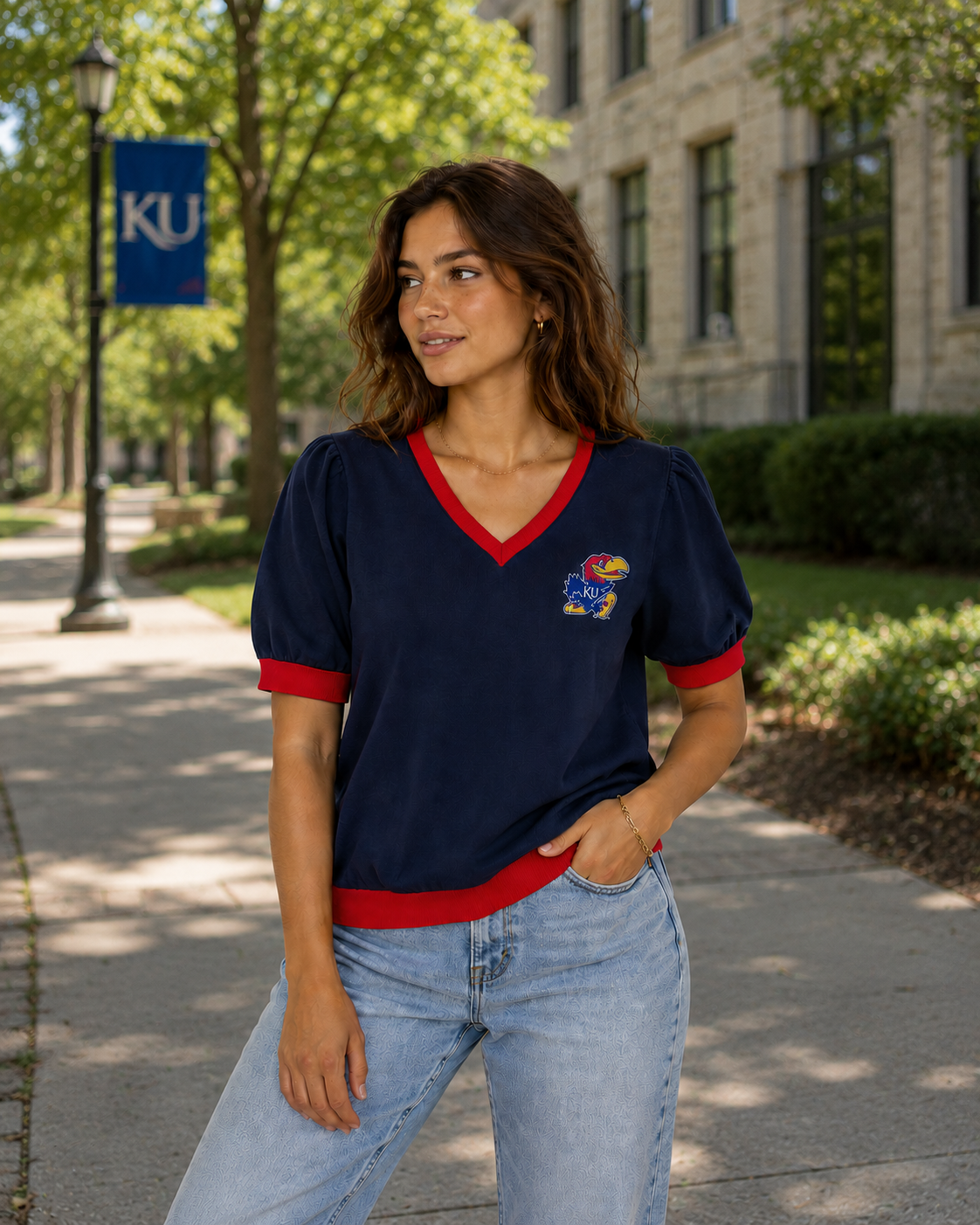 Kansas Jayhawk Navy short sleeve - PAY HEED