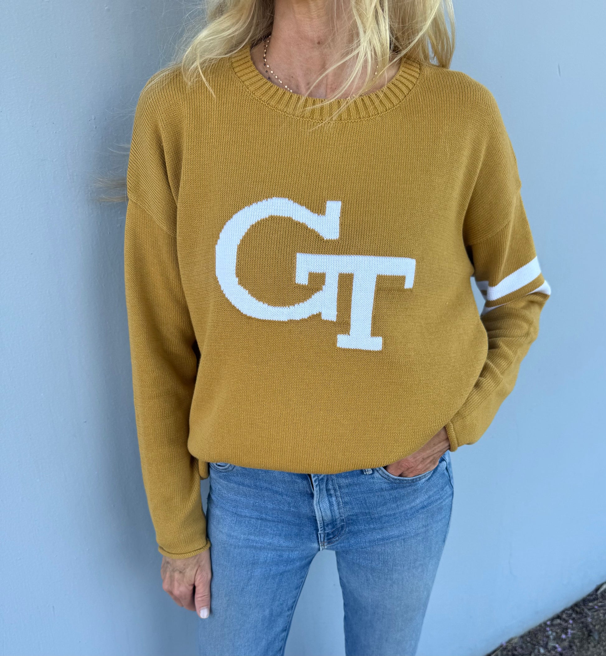 Georgia Tech Gold Cotton Sweater - Newport Knits Georgia Tech Gold Cotton Sweater - Newport Knits