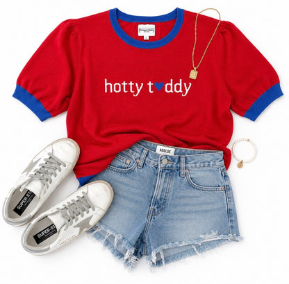 Ole Miss Hotty Toddy Short Sleeve sweater - Cardinal Red