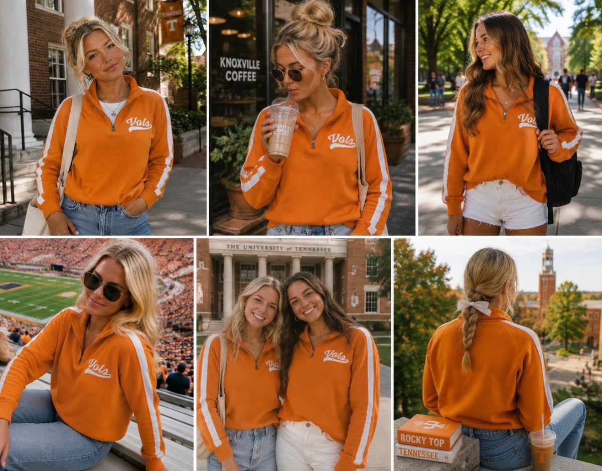 Tennessee Orange 1/4 zip sweater