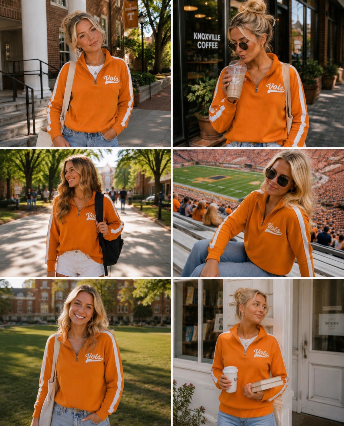 Tennessee Orange 1/4 zip sweater