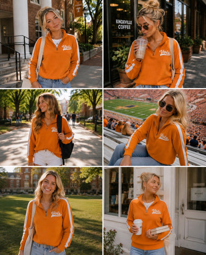 Tennessee Orange 1/4 zip sweater