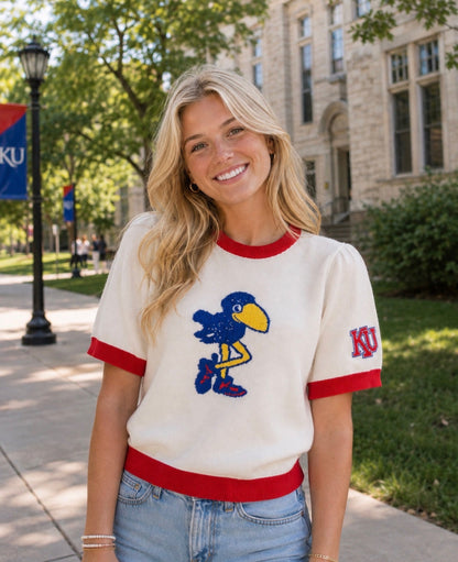 Kansas Vault 1912 Jayhawk - White short sleeve