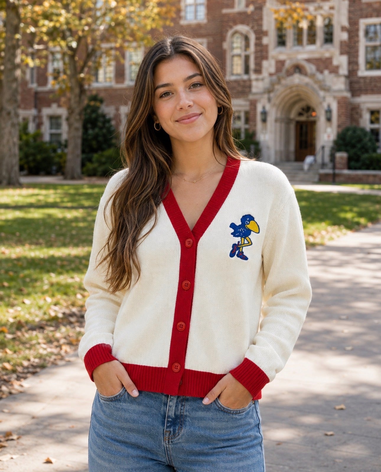 Kansas Vintage Cardigan - Rock Chalk