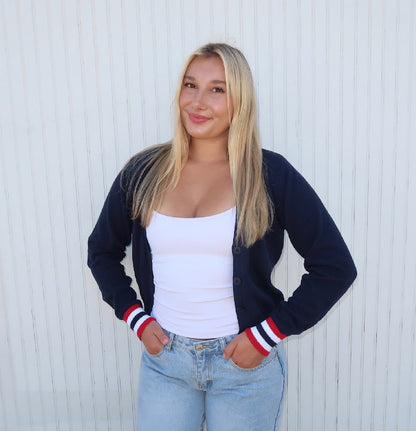 Forever Cotton Classic Cardigan - Navy