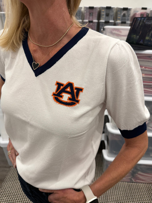 AUBURN - Short Sleeve Pintuck Shoulder - WHITE edition