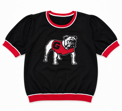Georgia Standing Bulldog Short Sleeve - Black Design