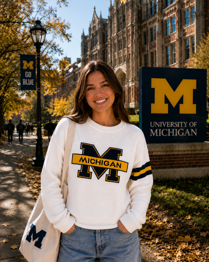 Michigan Long Sleeve – White Sweater