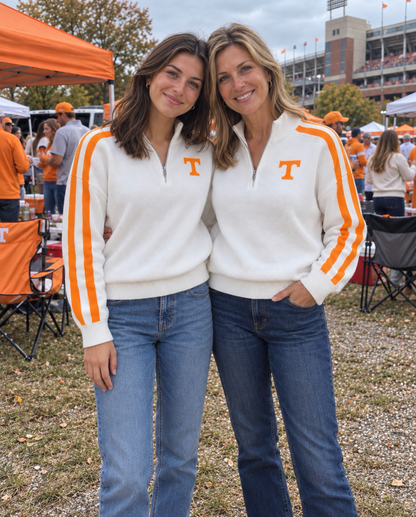 Tennessee Vols White 1/4 Zip sweater