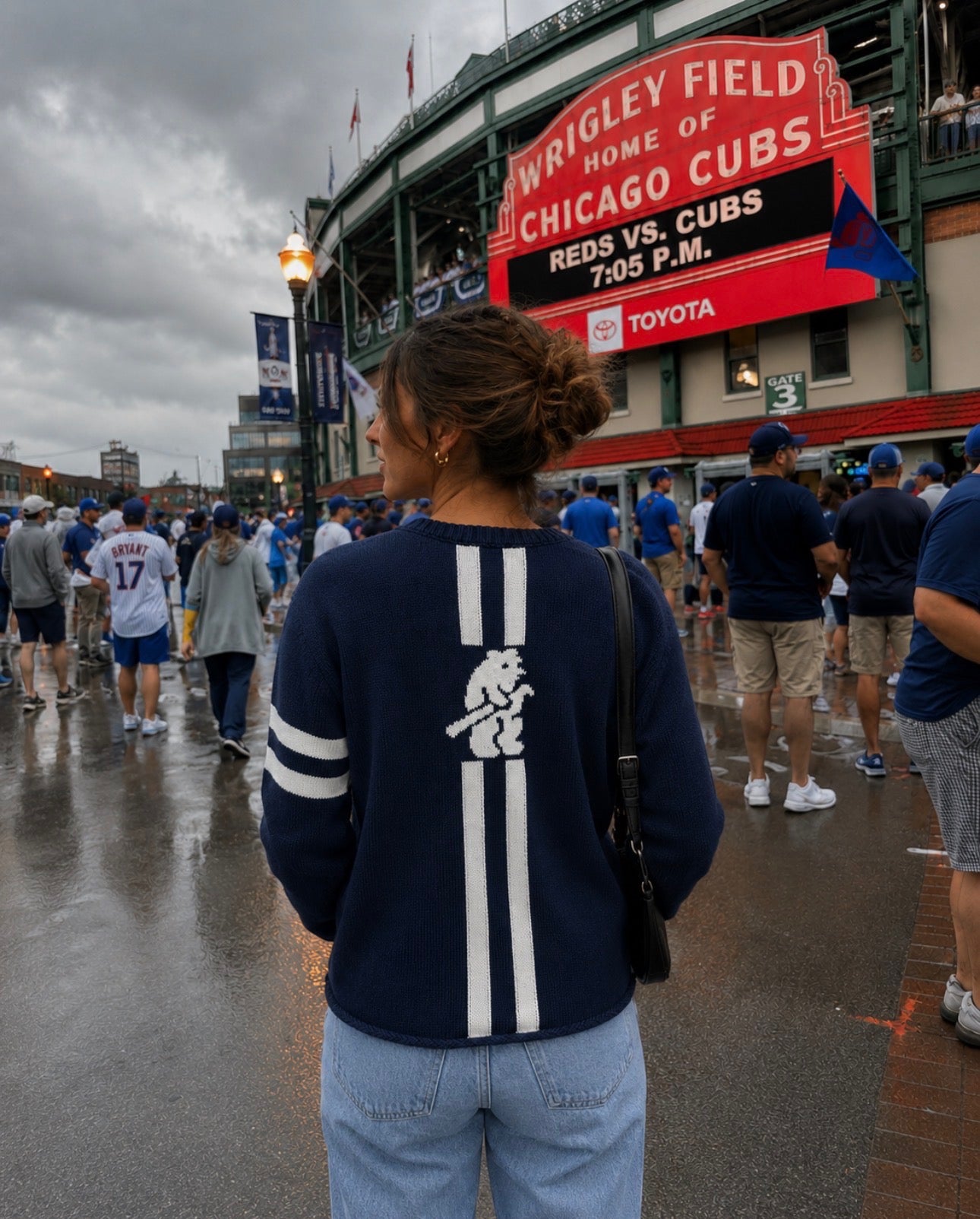 Wrigley Field - Navy Sweater